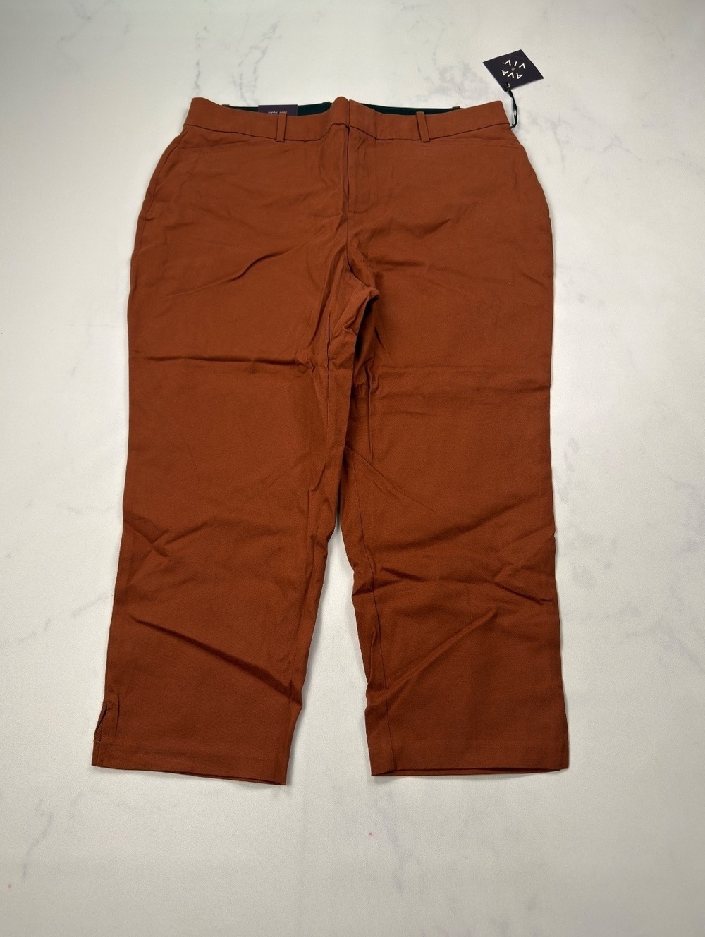 Ava & Viv Pants Rust Cropped High Rise Stretch - Womens 18 NWT